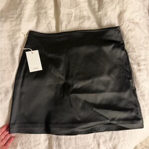Wilfred Black Faux Leather Mini Skirt